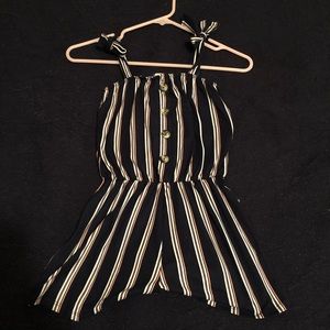 Tie strap striped summer dress